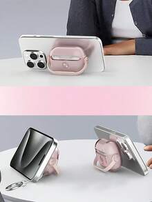 Capa protetora transparente para fones de ouvido com trava, design criativo e anti-queda, compatível com iPhone 1/2/3/4 Pro e 3, capa macia compatível com iPhone 2 Pro, com proteção anti-perda. - Rosa - Ver 3