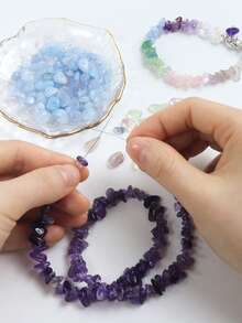 1 hộp hạt đá tự nhiên hình dạng bất thường, nhiều màu sắc, có lỗ, thích hợp để tự làm trang sức, bông tai, vòng tay, dây chuyền và các đồ thủ công khác. - Nhiều màu - Xem 6