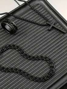 两枚简约商务男士石英表，男士商务轻奢石英表套装，包含黑色表壳配黑色表盘和银色表壳配黑色表盘两种款式，注重经典商务设计和耐用网状表带。 - 黑色 - 查看 6