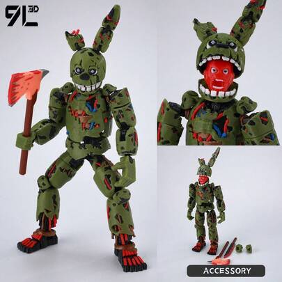 9L3D impreso Fazbear's Pizza Springtrap juguetes figuras de acción Anime modelo Lucky13 Dummy13 Titan13 adornos regalos