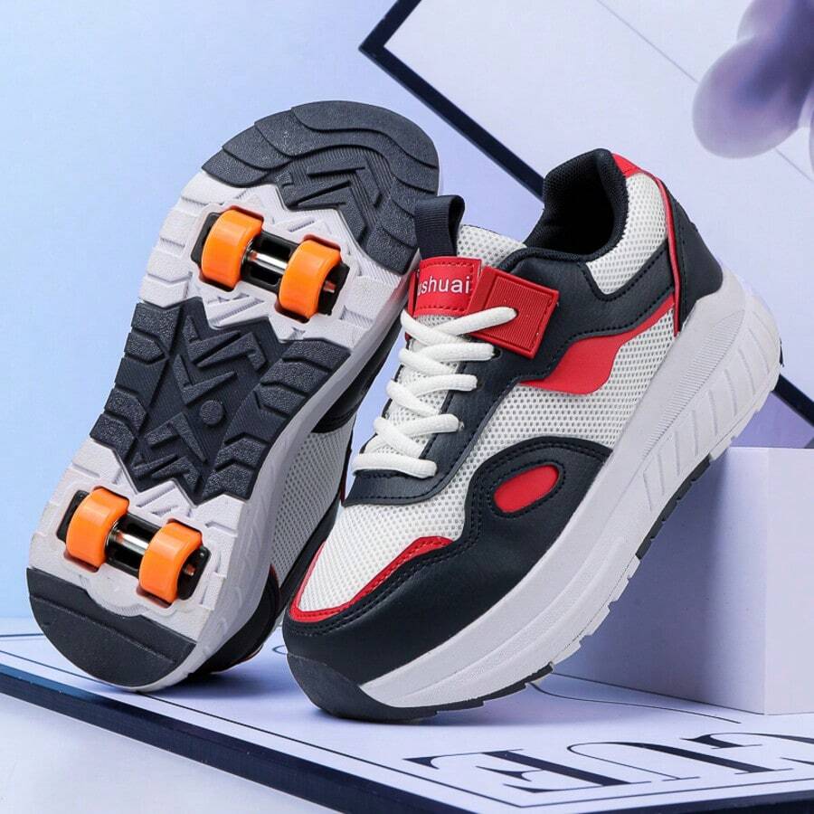 4-Wheel Detachable Roller Skates, Suitable For Women, Students, Men, Breathable Mesh, Roller Shoes For All Seasons, Commuting And Sports - White Orchid - View 1