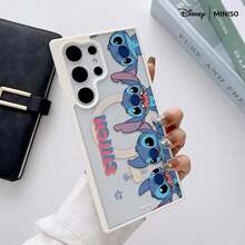 Miniso 名创优品史迪奇表情字母透明磁吸手机壳，超薄保护，适用于三星S26 Ultra/S26 Edge/S26 Plus/S26/S25 Ultra/S25 Plus/S25/S25FE/S25Edge/S24 Ultra/S24 Plus/S24/S24FE/S23FE/S23 Ultra/S23 Plus/S23/S22 Ultra/S22 Plus/S22/A15/A16/A17/A35/A36/A54/A55/A56/，圣诞礼物，送给女朋友 - 藍色 - 查看 2