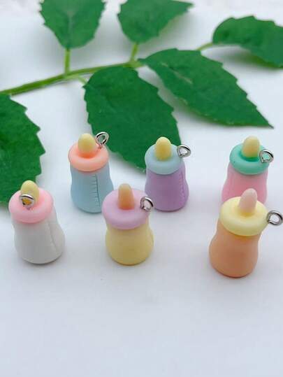 10/12 chiếc đồ chơi mô phỏng thức ăn bằng nhựa, mặt dây chuyền hình chai hoạt hình dễ thương, phụ kiện tự làm, móc khóa.