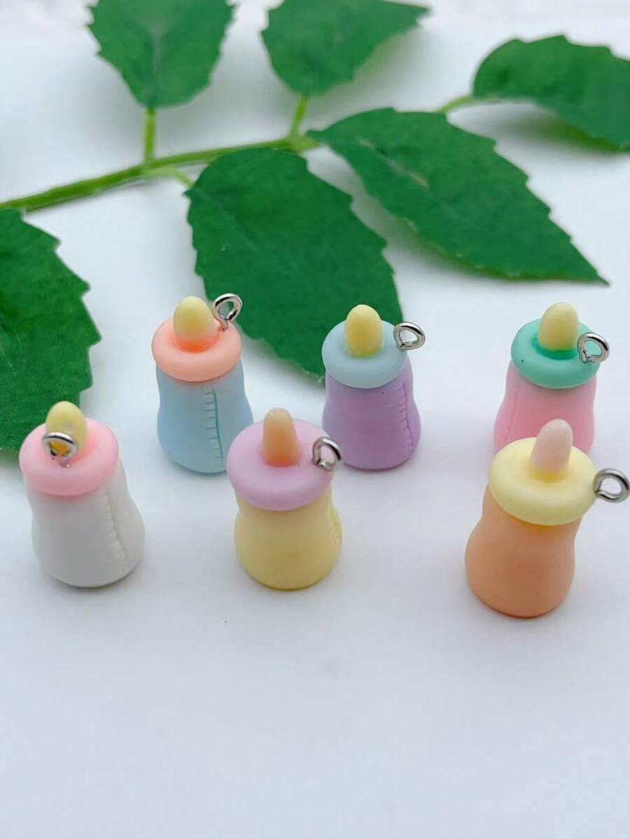 10/12个仿真食物玩具树脂卡通可爱瓶子吊坠DIY配件钥匙扣吊坠 - A - 查看 1