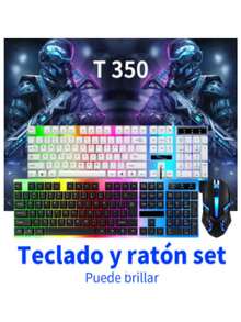 Conjunto de teclado y mouse para juegos  Teclado mecánico táctil Mouse 1000DPI ajustable Sincronización de luz de fondo colorida general Plug and play Primera opción para principiantes en deportes electrónicos - Ver 12