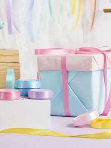 6pcs/Set Soft Satin Ribbon Gift Wrapping Ribbon Set, Suitable For Bouquets, Crafts, Birthday Parties, Weddings, Graduations Decoration, 1pc - Multiple Styles - View 2