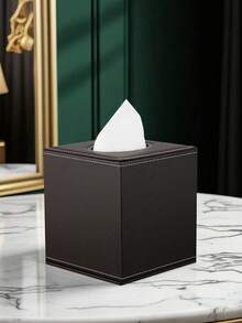 Square Tissue Box Holder For Living Room Coffee Table - Black - View 2