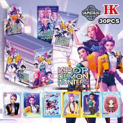 Hasbro K-Pop主题收藏卡，30张可爱偶像角色卡，稀有SR/SSR/UR收藏卡包，K-Pop音乐粉丝周边