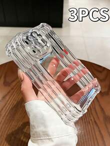 3pcs Shock-Proof TPU Transparent Phone Case, Suitable For IPhone 17 16 15 14 13 12 11 Pro Max X Xr Xs Max 7 8 Plus, Transparent Back Cover - Clear - View 36