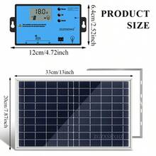 ZGZXSEXHZ 2PCS/3PCS 10W Portable Outdoor Solar Panel Kit With Adjustable Stand, Optional 60A Solar Charge Controller, 18V Output, Suitable For Garden Lights, Surveillance, Vehicles, Phones, Cameras, Camping, Pet Houses And Small Power Systems - 2pcs 10W Solar Panels + 60A Controller With Bracket - View 2