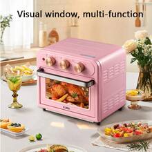 15 Quart Air Fryer & Convection Oven Combo, Multifunctional, Stainless Steel Non-Stick Basket, Easy Clean, Pink – Ideal For Healthy Cooking, Roasting, Baking & More - US B Type Plug(110-127V) - View 2