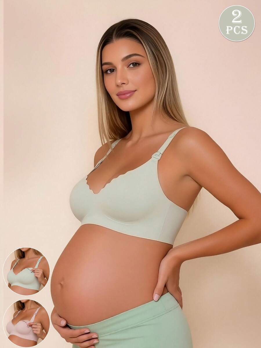 Hart & Haze 2件装孕妇及产后哺乳文胸，无钢圈提拉，前开式防下垂文胸 - 彩色 - 查看 1