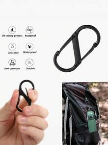 Mosquetón en forma de S con doble resorte, gancho rápido para exteriores, llavero, DIY, camping, hebilla para mochila - Multicolor - Ver 10