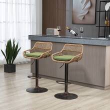 Barstools - Green + Linen + Foam - View 3