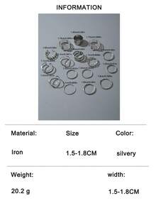 Bộ 16 chiếc nhẫn kim loại hình học tối giản, xoắn lồng vào nhau, thích hợp cho nữ giới đeo hàng ngày hoặc làm quà tặng. - Nhiều màu - Xem 11