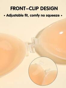 Plus Size Women Adhesive Bra, Plus Size Silicone Push-Up Bra, Women's Super Sticky Silicone Invisible Bra, Wedding Bra, Reusable - Multicolor - View 7