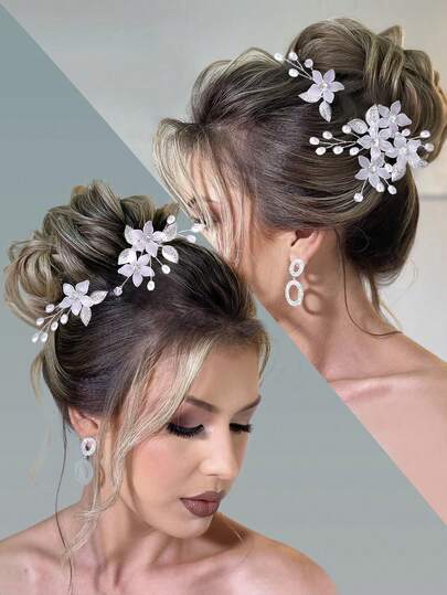 Bộ 4 kẹp tóc đa năng dành cho nữ, phụ kiện cài tóc mùa hè, đám cưới, phụ kiện tóc hàng ngày và dự tiệc.