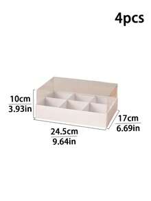 2个/4个装多隔层甜点盒，带透明盖和隔板，适用于迷你纸杯蛋糕、巧克力草莓、布朗尼和各种小吃，是婚礼、节日和生日派对甜点包装的理想之选。 - 六宮格 - 查看 14