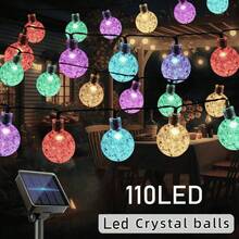 Summer 2026 Outdoor Led String Lights, Solar Outdoor Lights, Suspended Crystal Ball Lights, 25/110/210 Led, 8 Lighting Modes, Solar Fairy Tale String Lights, Suitable For Garden, Courtyard, Porch, Wedding Party - 太陽能氣泡球 - 查看 10
