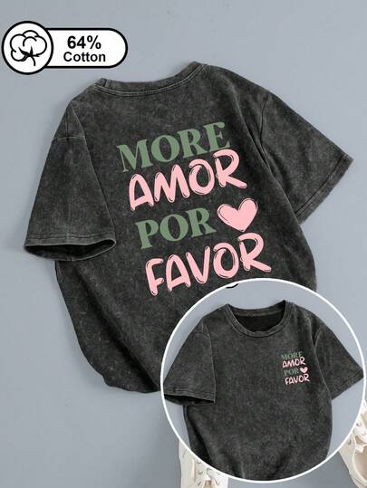 Áo thun ngắn tay cỡ lớn dành cho nữ, kiểu dáng thường ngày, in hình trái tim, họa tiết bông tuyết cổ điển, in hai mặt, phong cách nhẹ nhàng, thích hợp mặc ngoài trời, áo mùa hè, áo nữ, quần áo mùa hè, họa tiết in.