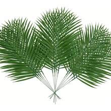 20pcs/5pcs Artificial Green Plant Single Leaf, Green Coconut Palm Plastic Iron Tree Leaves, Natural Realistic Style, Artificial Palm Leaves, Suitable For Living Room Bedroom Vase Flower Arrangement, Wedding Table Decor, Party Background, Home Greenery Decor, Holiday Photo Props - Green - View 1