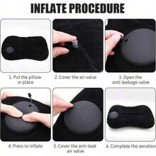 5 opciones de color Almohada inflable portátil para camping, 1 pieza Almohada inflable comprimible para soporte de cuello adecuada para playa, oficina, hogar, viaje, almohada inflable compacta y portátil - Multicolor - Ver 5