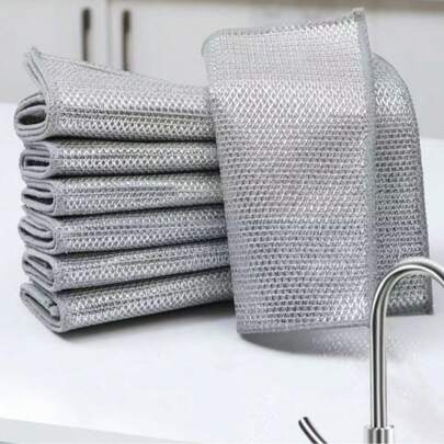 20 Rolls Reusable Super Absorbent Microfiber Cleaning Cloths - 7.9x7.9 Inches (20x20cm), With Holes, Super Absorbent, Scratch-Resistant, Machine Washable, Multi-Purpose Cleaning Towels For Home, Kitchen, Dining, Auto Detailing