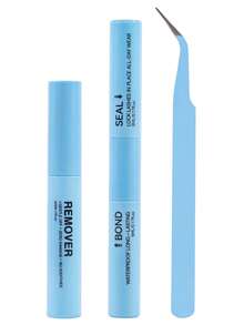 10ml Eyelash Glue, Paired With 5ml Gentle Makeup Remover & Tweezers, Helps You Easily Create Perfect Lashes - Complete Eyelash Glue & Setting Kit, Includes Hypoallergenic Fragrance-Free Makeup Tools - 薄荷藍 - 查看 8