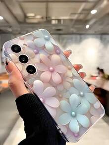 1 chiếc ốp lưng điện thoại mềm mại họa tiết hoa ngọc trai, tương thích với Honor, Galaxy A04e/12/A13/A14/A34/A50/A52/A53/A54/S21/S22/S23/S24/S25/S25Ultra/S26/S26 PLUS/S26 ULTRA, 6A/7A/8A, 12T/13T - Trong sáng - Xem 6