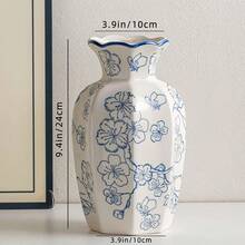 1 Stück chinesische Blau-Weiß Porzellanvase, vintage Eingangsbereich Dekoration, hochwertige keramische Blumenvase für Zuhause, Lobby, Hotel, Restaurant, Blumenarrangements, Hydrokultur, Dessertladen - Mehrfarbig - Übersicht 18