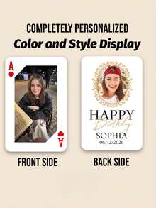 Luxury Personalised Playing Cards,Custom Playing Cards With Box,Create Your Own Deck Deck,Custom Photo Playing Cards,Gold Glitter Style,Compact Size,Durable, - Multicolor - View 18