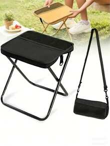 可折叠便携凳，斜挎式携带，户外露营折叠椅，带收纳袋，铝合金框架，牛津布座椅，承重150公斤，适合旅行、钓鱼、野餐、海滩、徒步旅行和其他户外活动 - 多款 - 查看 1