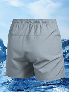 Men's Quick-Dry Sports Casual Shorts - With Fashionable Drawstring Waistband And Anti-Lost Zipper Pockets, Comfortable Breathable Versatile Style - Grey - View 5
