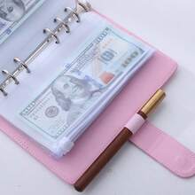 Cute Polka Dot A6 Budget Binder With 10 Cash Envelopes, Savings Challenge Money Organizer, Holds Up To $20,000 For Women Money Wallet Mini Wallet Purse Wallet Small Wallet Cute Wallet Coin Wallet Travel Essential Summer - Baby Blue - View 2