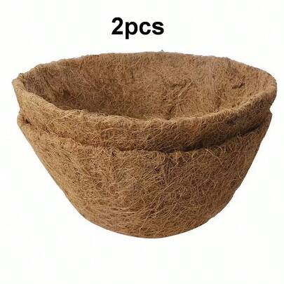 2pcs/25cm Coconut Fiber Pot Liner, Hanging Basket Liner, Outdoor And Garden Supplies, Flower Pot & Basket Lining