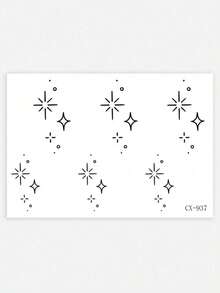 1 hình xăm tạm thời đơn giản, tinh tế, chống thấm nước, chống mồ hôi, không chói, dùng một lần. - màu đen - Xem 3