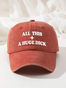 1 chiếc mũ lưỡi trai unisex mùa xuân/hè/mọi mùa in chữ "ALL THIS + A HUGE", chất liệu mềm mại, thoáng khí, có lưới, thích hợp cho hoạt động ngoài trời, điều chỉnh được, đã qua xử lý giặt, chống nắng, nhẹ, đa năng và tối giản, thích hợp cho bãi biển/cắm trại. - A - Xem 15