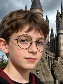 1pc Vintage Round Metal Full Frame Decorative Children's Clear Lens Glasses, Suitable For Boys And Girls, Prevent Visual Fatigue, For Computer, TV, Gaming And Smartphone Use, Fashion Eyewear - Clear - View 5