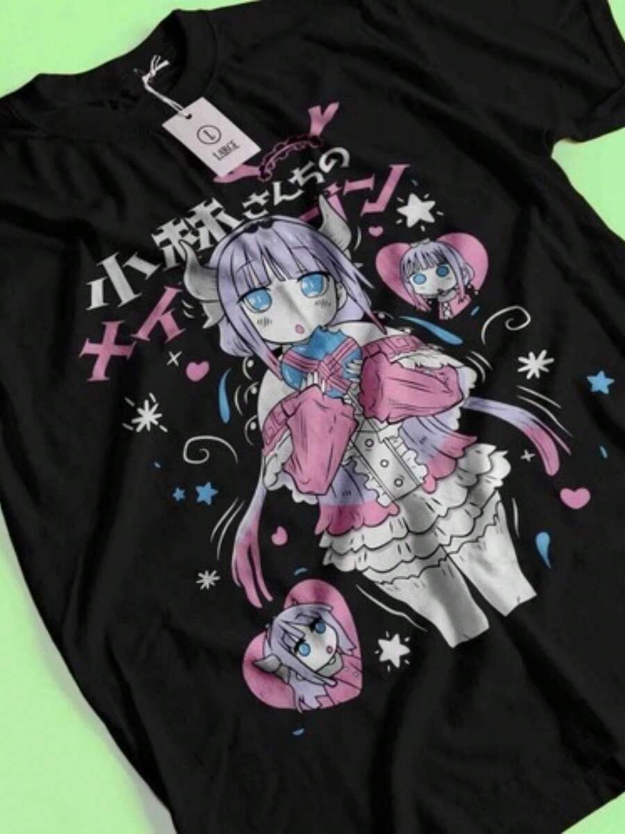 Oshi No Ko Shirt Ai Hoshino Tshirt Aqua Akane T-Shirt Ruby Waifu Tee Kana Arima - 黑色 - 查看 1