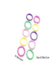50 Pieces Small Elastic Hair Ties - Coffee Brown - View 4