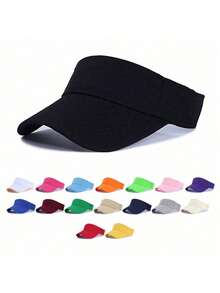 1pc Unisex Adjustable Brim Sports Sun Hat - Multicolor - View 6