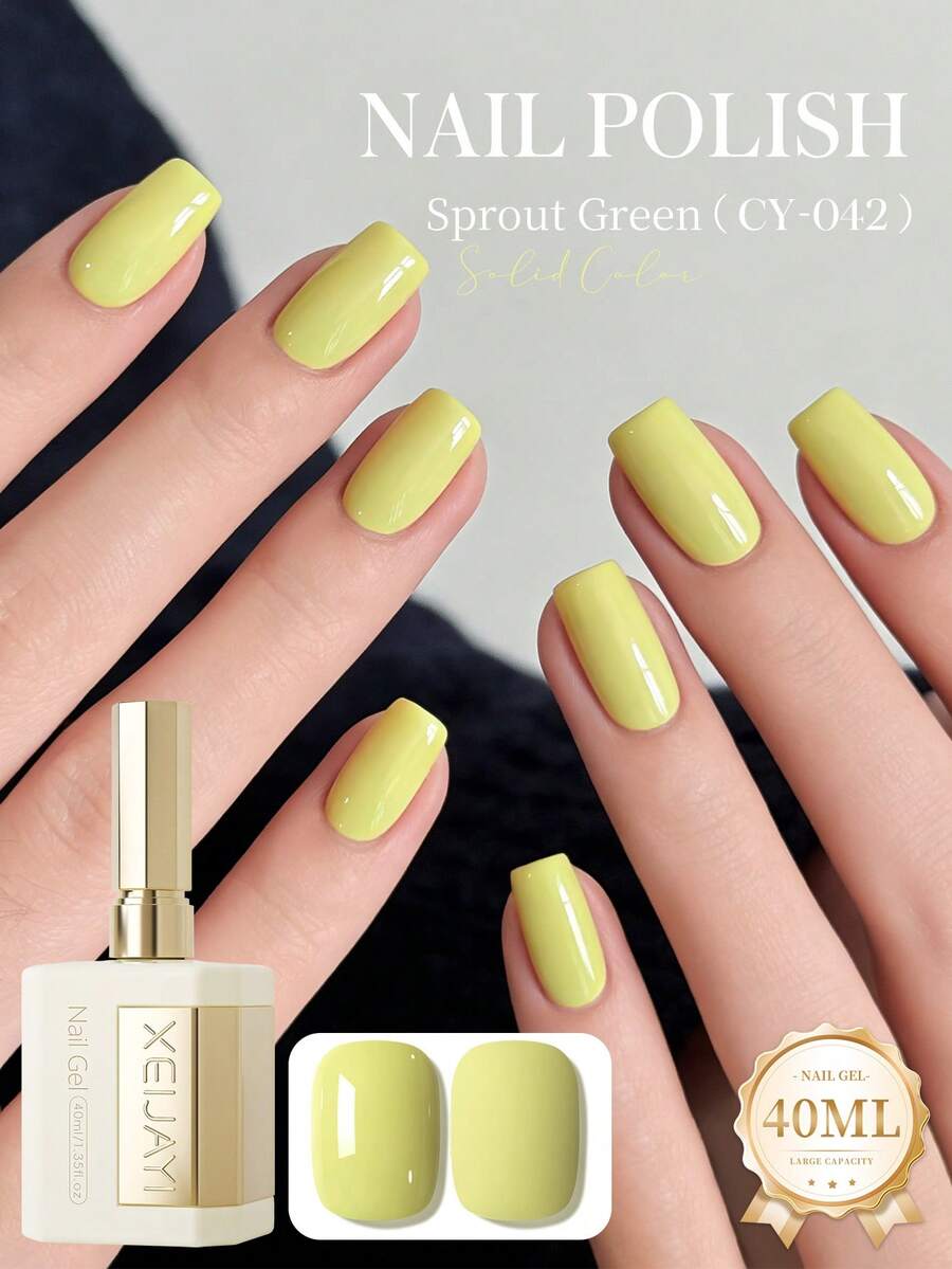 1 Flasche 40ml Frische Sprossen Farbe Nagel Gel Lack, Halbpermanenter Nagel Gel, Entfernbarer UV LED Nagellack, Nagelpflege Produkte, Nail Art Design DIY Dekoration, Geschenk für Frauen für Zuhause oder Salon