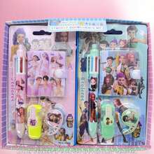 K-POP女团粉丝文具礼盒套装 - 色彩鲜艳的人物设计，包含中性笔、笔记本、橡皮和尺子，适合粉丝和学生。 - 多色 - 查看 3