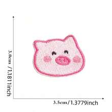1pc Cute Pink Pig Embroidered Patch, Cartoon Animal Embroidery Sticker For Computer, Shoes, Bags, DIY - Pink Pig Patch - View 13