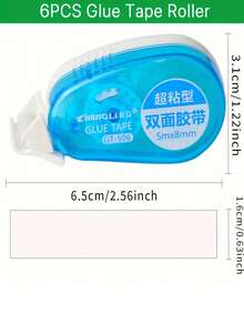 6卷WQN双面胶带 | 高粘度 8毫米 x 5米，适用于剪贴簿、工艺品和办公用品 - 多色 - 查看 7