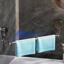 1pc Suction Cup Towel Rack, Bathroom Extendable Towel Bar, Storage Shelf, Towel Hanger - View 5