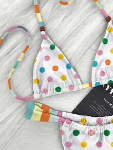 Bộ bikini hai mảnh buộc dây màu trơn kiểu retro ngọt ngào dành cho nữ, đồ bơi gợi cảm ôm sát, thanh lịch, thích hợp cho kỳ nghỉ hè, tiệc tùng, đi biển. - Nhiều màu - Xem 6