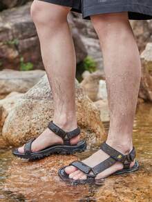 CAMEL CROWN Men's Outdoor Hiking Sports Sandals, Non-Slip Durable Water & Land Dual-Use Comfortable Beach Sandals - Black/Brown - View 3