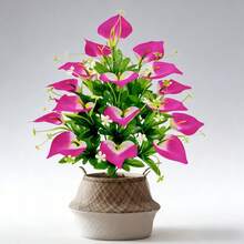 18 piezas Ramo de lirios de cala artificiales, flores falsas de tacto real, arreglo floral de plástico sin mantenimiento, adecuado para decoración de bodas, fiestas, hogar, jardín exterior, jarrón no incluido - Multicolor - Ver 4