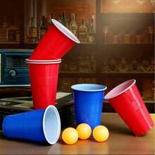 Bộ trò chơi Beer Pong 24 món, gồm 6 cốc đỏ và 3 quả bóng, thích hợp cho các bữa tiệc, tiệc ngoài trời, sinh nhật, các buổi tụ họp giải trí trong nhà dành cho người lớn. - Nhiều màu - Xem 4